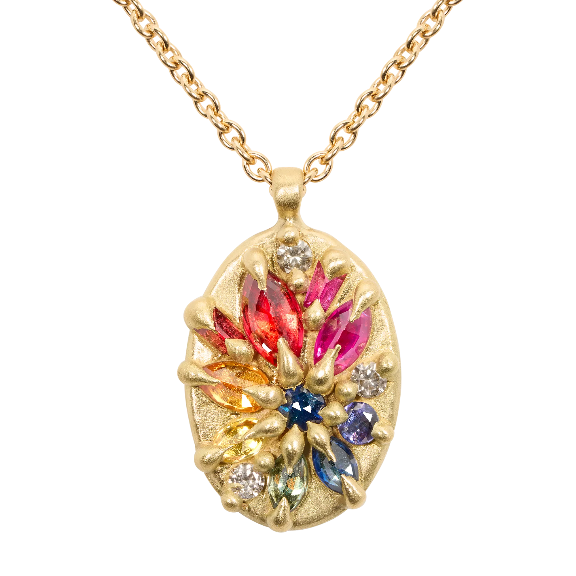 Rainbow Lotus Necklace - Made to Order