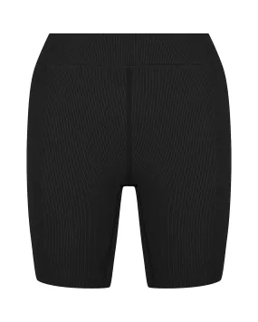 RIB BIKE SHORT - JET BLACK