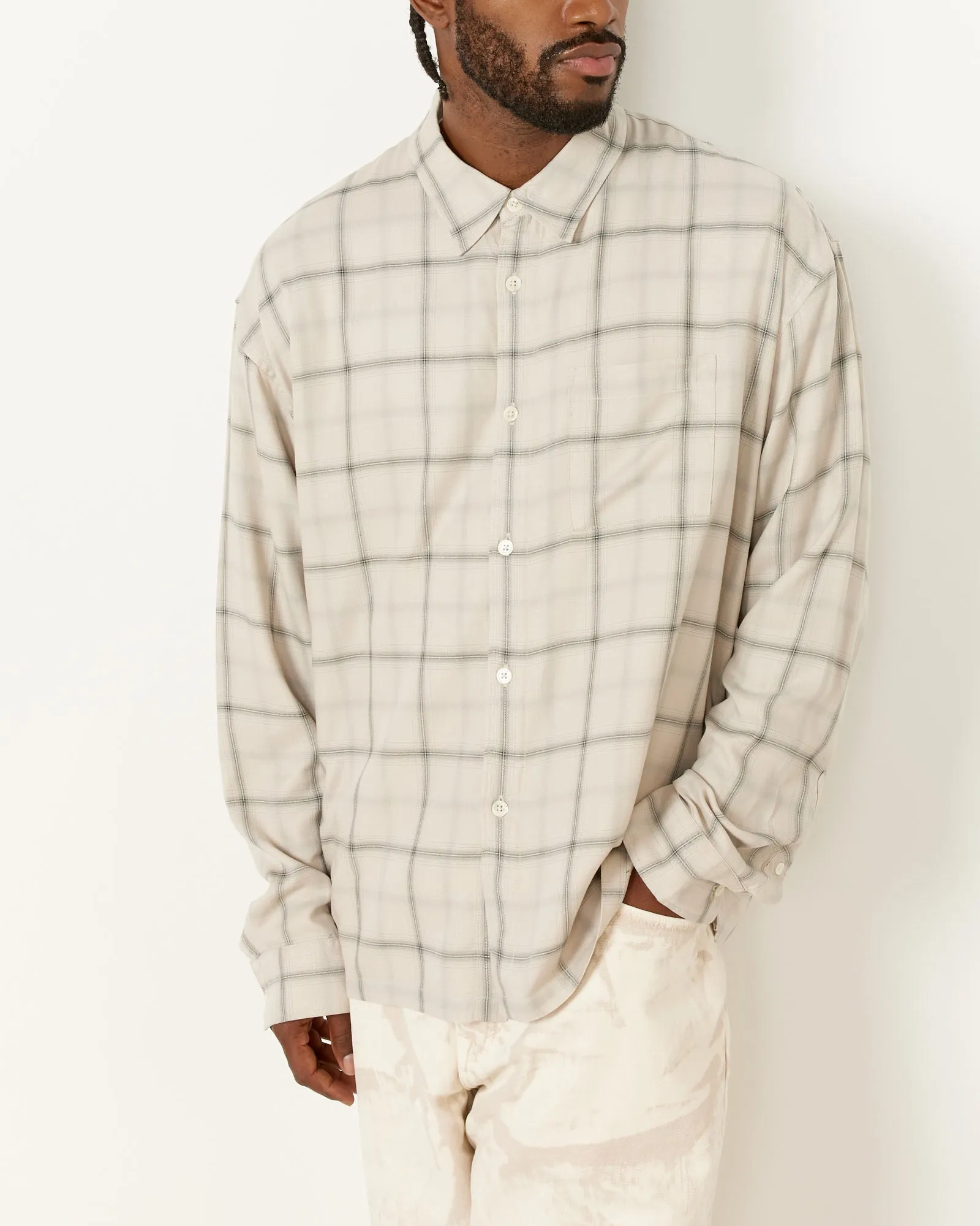 Shadow Plaid Rayon Shirt