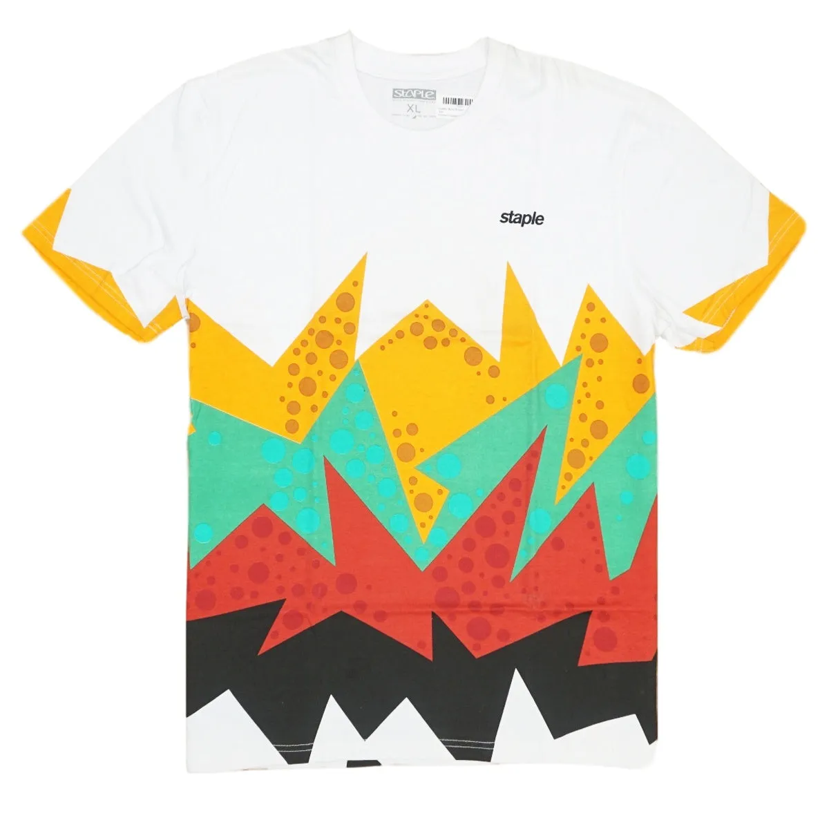 Staple- Burst Bottom Tee (White/Orange/Green)