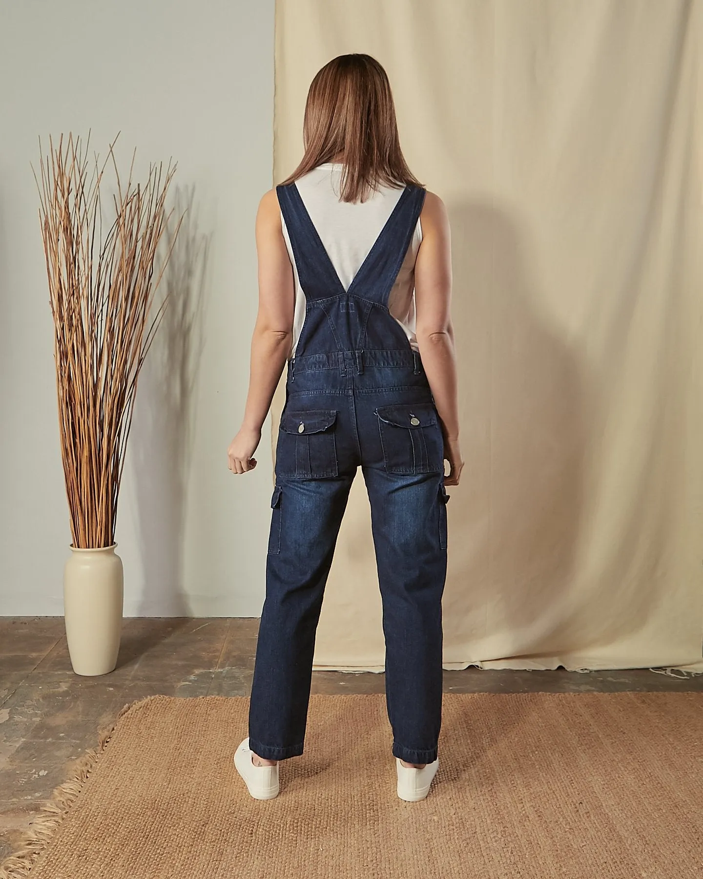 TAMMY Regular Fit Darkwash Dungarees